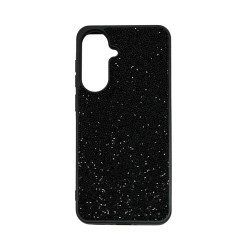 Capa de Silicone Dura de Designer com Cristais de Diamante para Samsung Galaxy A37 Preto